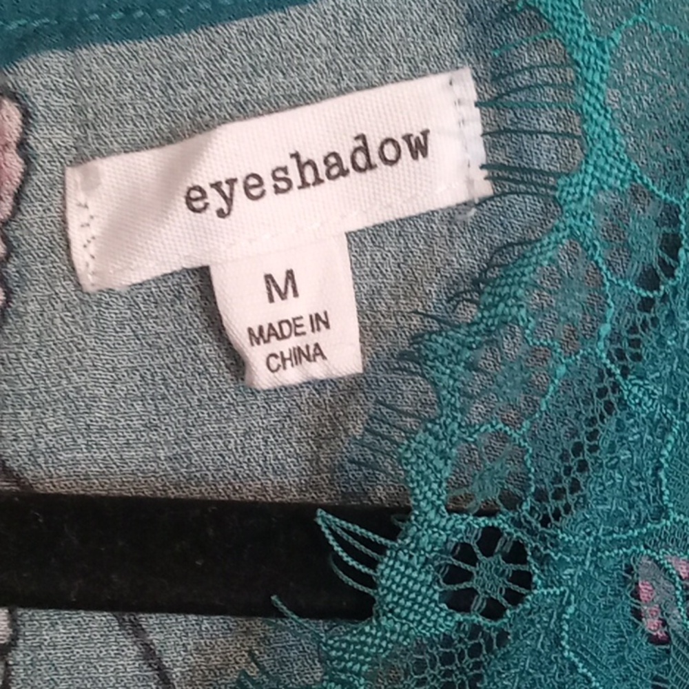 Eyeshadow Teal Lace Long Sleeve Dress - Picture 4 of 8
